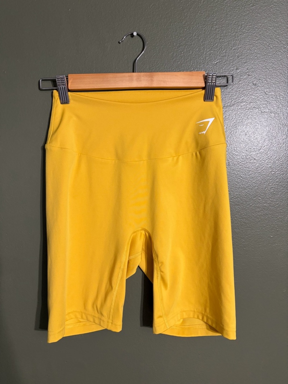 Gymshark Yellow High-Waist Bike Shorts